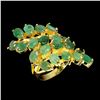 Image 2 : EMERALD RING IN 14K YELLOW PLATED GOLD OVER 925 STERLING SILVER - SIZE 7.5 - APPRAISED REPLACEMENT V
