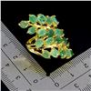 Image 3 : EMERALD RING IN 14K YELLOW PLATED GOLD OVER 925 STERLING SILVER - SIZE 7.5 - APPRAISED REPLACEMENT V