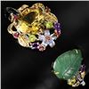 Image 2 : GORGEOUS BANGLE WITH HUGE EMERALD AND CITRINE STONES, PLUS AMAMETHYST, SAPPHIRE AND TANZANITE IN 14K