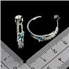Image 3 : SKY BLUE TOPAZ AND SAPPHIRE EARRINGS IN 14K WHITE PLATED GOLD OVER 925 STERLING SILVER - APPRAISED R