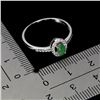 Image 3 : EMERALD RING IN 14K WHITE PLATED GOLD OVER 925 STERLING SILVER - SIZE 8 - APPRAISED REPLACEMENT VALU