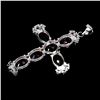 Image 3 : MOZAMBIQUE GARNET CROSS PENDANT IN 14K WHITE PLATED GOLD OVER 925 STERLING SILVER - APPRAISED REPLAC