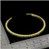 Image 3 : ROUND CUT EMERALD BANGLE IN 14K YELLOW PLATED GOLD OVER 925 STERLING SILVER - 6.7 INCHES - APPRAISED
