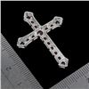 Image 3 : NATURAL RUBY CROSS PENDANT IN 14K WHITE PLATED GOLD OVER 925 STERLING SILVER - APPRAISED REPLACEMENT