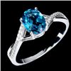 Image 2 : LONDON BLUE TOPAZ RING IN 14K WHITE PLATED GOLD OVER 925 STERLING SILVER - SIZE 7 - APPRAISED REPLAC
