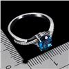 Image 3 : LONDON BLUE TOPAZ RING IN 14K WHITE PLATED GOLD OVER 925 STERLING SILVER - SIZE 7 - APPRAISED REPLAC