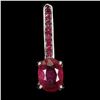 Image 1 : RUBY PENDANT IN 14K WHITE PLATED GOLD OVER 925 STERLING SILVER - APPRAISED REPLACEMENT VALUE