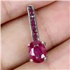 Image 2 : RUBY PENDANT IN 14K WHITE PLATED GOLD OVER 925 STERLING SILVER - APPRAISED REPLACEMENT VALUE