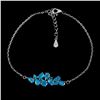 Image 2 : PEAR CUT BLUE OPAL BRACELET IN 14K WHITE PLATED GOLD OVER 925 STERLING SILVER - 8 INCHES LONG - APPR