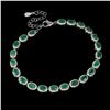 Image 1 : EMERALD BRACELET IN 14K WHITE PLATED GOLD OVER 925 STERLING SILVER - 9 INCHES LONG - APPRAISED REPLA