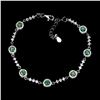 Image 1 : EMERALD BRACELET IN 14K WHITE PLATED GOLD OVER 925 STERLING SILVER - 6.5 INCHES LONG - APPRAISED REP