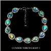 Image 1 : HIGH VALUE OPAL BRACELET IN 14K WHITE PLATED GOLD OVER 925 STERLING SILVER - 7.5 INCHES LONG - APPRA