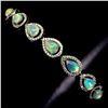 Image 2 : HIGH VALUE OPAL BRACELET IN 14K WHITE PLATED GOLD OVER 925 STERLING SILVER - 7.5 INCHES LONG - APPRA