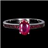 Image 1 : DIAMOND CUT RUBY RING IN 14K WHITE PLATED GOLD OVER 925 STERLING SILVER - SIZE 7 - APPRAISED REPLACE