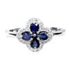 Image 1 : BLUE SAPPHIRE RING IN 14K WHITE PLATED GOLD OVER 925 STERLING SILVER - SIZE 7 - APPRAISED REPLACEMEN