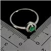 Image 3 : PEAR CUT EMERALD RING IN 14K WHITE PLATED GOLD OVER 925 STERLING SILVER - SIZE 8 - APPRAISED REPLACE