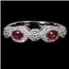 Image 1 : RUBY RING IN 14K WHITE PLATED GOLD OVER 925 STERLING SILVER - SIZE 7 - APPRAISED REPLACEMENT VALUE
