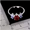 Image 3 : RUBY AND TANZANITE RING IN 14K WHITE PLATED GOLD OVER 925 STERLING SILVER - SIZE 7 - APPRAISED REPLA