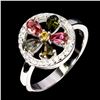 Image 2 : TOURMALINE RING IN 14K WHITE PLATED GOLD OVER 925 STERLING SILVER - SIZE 8 -APPRAISED REPLACEMENT VA