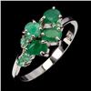 Image 2 : EMERALD RING IN 14K WHITE PLATED GOLD OVER 925 STERLING SILVER - SIZE 7 - APPRAISED REPLACEMENT VALU