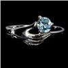 Image 1 : HAND SHEPD RING WITH ROUND CUT SKY BLUE TOPAZ IN 14K WHITE PLATED GOLD OVER 925 STERLING SILVER - SI