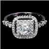 Image 1 : CUBIC ZIRCONIA RIND IN 14K WHITE PLATED GOLD OVER 925 STERLING SILVER - SIZE 8.5 -APPRAISED REPLACEM