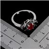 Image 3 : RUBY AND BLACK SPINEL RING IN 14K WHITE PLATED GOLD OVER 925 STERLING SILVER - SIZE 7 -APPRAISED REP