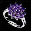 Image 2 : AMETHYST RING IN 14K WHITE PLATED GOLD OVER 925 STERLING SILVER - SIZE 7 -APPRAISED REPLACEMENT VALU