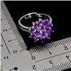 Image 3 : AMETHYST RING IN 14K WHITE PLATED GOLD OVER 925 STERLING SILVER - SIZE 7 -APPRAISED REPLACEMENT VALU