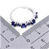 Image 3 : BLUE SAPPHIRE RING IN 14K WHITE PLATED GOLD OVER 925 STERLING SILVER - SIZE 9 -APPRAISED REPLACEMENT