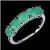 Image 2 : EMERALD RING IN 14K WHITE PLATED GOLD OVER 925 STERLING SILVER - SIZE 7 - APPRAISED REPLACEMENT VALU