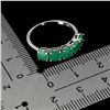 Image 3 : EMERALD RING IN 14K WHITE PLATED GOLD OVER 925 STERLING SILVER - SIZE 7 - APPRAISED REPLACEMENT VALU