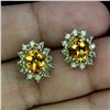 Image 2 : CITRINE AND PERIDOT EARRINGS IN 14K WHITE PLATED GOLD OVER 925 STERLING SILVER -APPRAISED REPLACEMEN