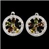 Image 2 : NATURAL TOURMALINE EARRINGS IN 14K WHITE PLATED GOLD OVER 925 STERLING SILVER -APPRAISED REPLACEMENT