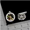 Image 3 : NATURAL TOURMALINE EARRINGS IN 14K WHITE PLATED GOLD OVER 925 STERLING SILVER -APPRAISED REPLACEMENT