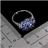 Image 3 : MARQUISE CUT TANZANITE RING IN 14K WHITE PLATED GOLD OVER 925 STERLING SILVER - SIZE 6.5 - APPRAISED