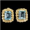 Image 1 : SKY BLUE TOPAZ EARRINGS IN 14K YELLOW PLATED GOLD OVER 925 STERLING SILVER -APPRAISED REPLACEMENT VA