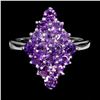 Image 1 : AMETHYST RING IN 14K WHITE PLATED GOLD OVER 925 STERLING SILVER - SIZE 7 -APPRAISED REPLACEMENT VALU