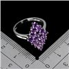 Image 3 : AMETHYST RING IN 14K WHITE PLATED GOLD OVER 925 STERLING SILVER - SIZE 7 -APPRAISED REPLACEMENT VALU