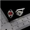 Image 3 : RUBY AND BLACK SPINEL EARRINGS IN 14K WHITE PLATED GOLD OVER 925 STERLING SILVER - APPRAISED REPLACE