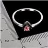 Image 3 : TOURMALINE AND BLACK SPINEL RING IN 14K WHITE PLATED GOLD OVER 925 STERLING SILVER - SIZE 7 - APPRAI