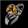Image 2 : CITRINE RING IN 14K WHITE PLATED GOLD OVER 925 STERLING SILVER - SIZE 9 - APPRAISED REPLACEMENT VALU