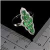 Image 3 : MARQUISE CUT EMERALD RING IN 14K WHITE PLATED GOLD OVER 925 STERLING SILVER - SIZE 9 - APPRAISED REP