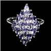 Image 1 : TANZANITE RING IN 14K WHITE PLATED GOLD OVER 925 STERLING SILVER - SIZE 7 - APPRAISED REPLACEMENT VA