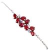 Image 1 : RUBY BRACELET IN 14K WHITE PLATED GOLD OVER 925 STERLING SILVER â€“ 6.5 INCHES - A