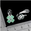 Image 3 : EMERALD EARRINGS IN 14K WHITE PLATED GOLD OVER 925 STERLING SILVER - APPRAISED REPLACEMENT VALUE
