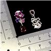 Image 3 : AMETHYST AND RHODOLITE GARNET IN 14K WHITE PLATED GOLD OVER 925 STERLING SILVER - APPRAISED REPLACEM