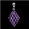 Image 1 : AMETHYST PENDANT IN 14K WHITE PLATED GOLD OVER 925 STERLING SILVER - APPRAISED REPLACEMENT VALUE