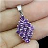 Image 2 : AMETHYST PENDANT IN 14K WHITE PLATED GOLD OVER 925 STERLING SILVER - APPRAISED REPLACEMENT VALUE