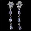 Image 1 : TANZANITE EARRINGS IN 14K WHITE PLATED GOLD OVER 925 STERLING SILVER - APPRAISED REPLACEMENT VALUE